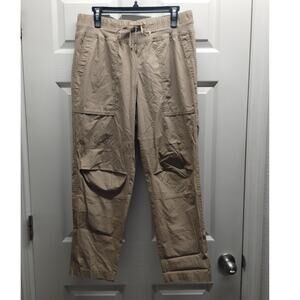 Nautica NWT Women's Size Small Brown Mid-Rise Cropped Utility Roll-Tab Leg Pants